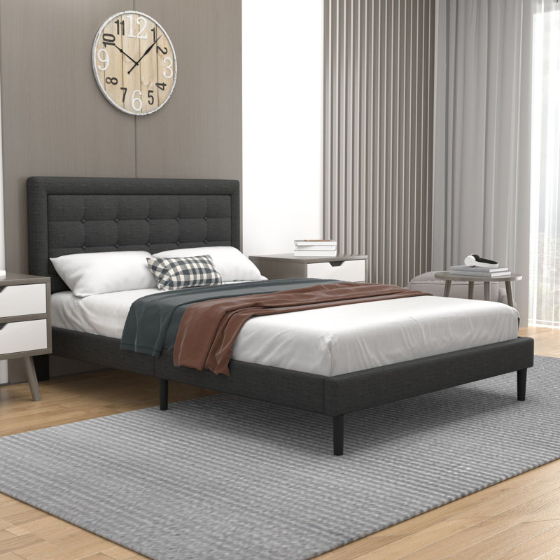 Ebern Designs Lathusan Tufted Low Profile Platform Bed & Reviews | Wayfair